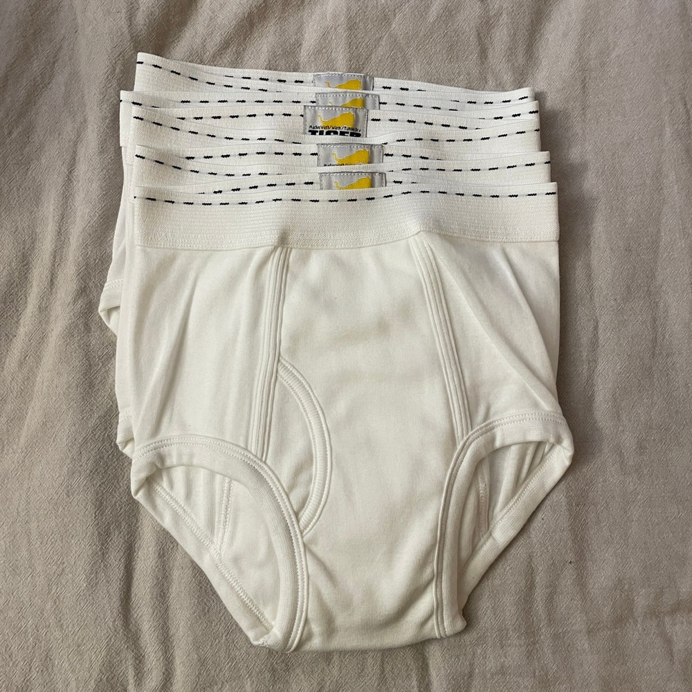 Deadstock 6 Pack Tiger Briefs Boys 10-12 White Cotton Underwear Vintage NEW